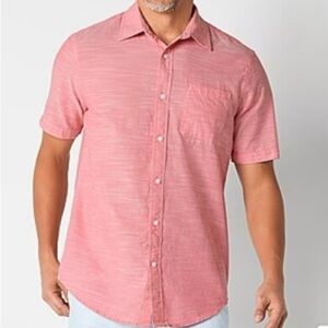 Quiksilver Men's Casual Pink Button Down Shirt